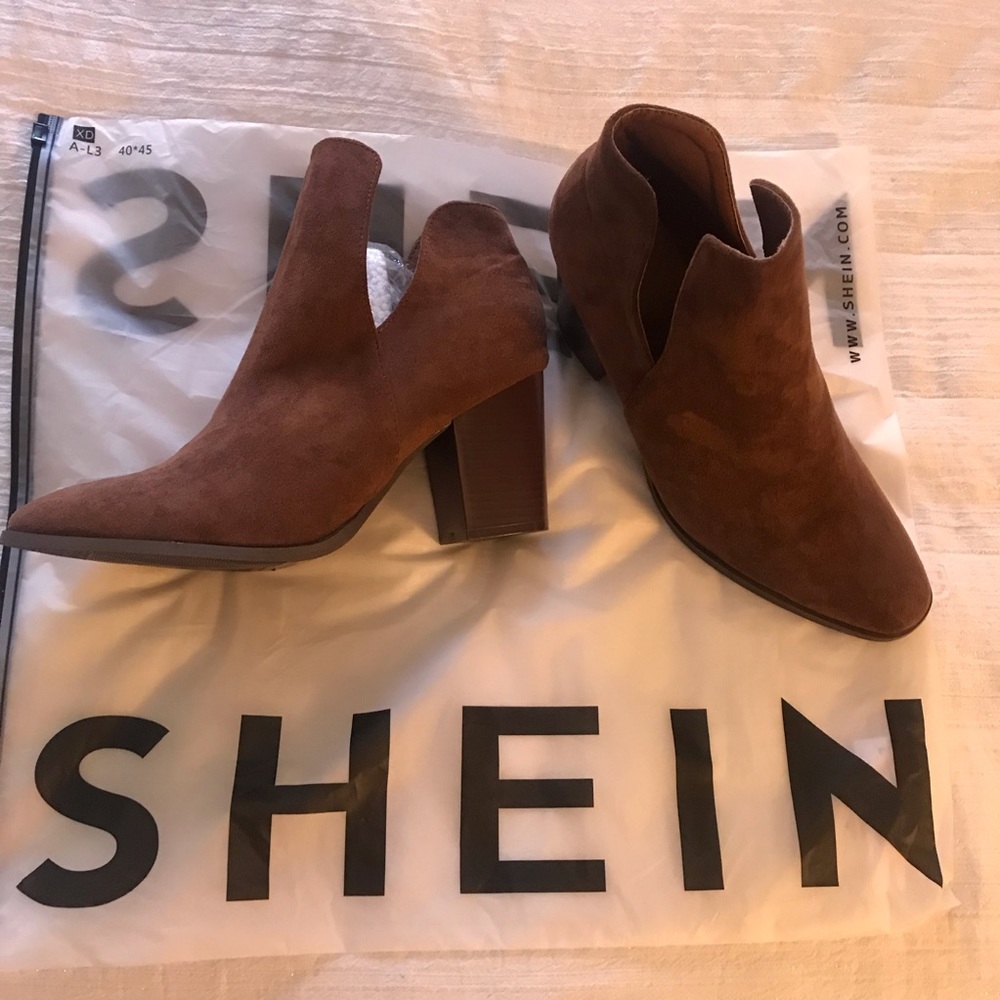 Faux Suede Booties from SHEIN. Brand new. Never worn. Size 41, US size 9.